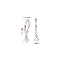 1 Paire Style Simple Rond Placage Incruster Argent Sterling Perles Artificielles Or Blanc Plaqué Plaqué Or Boucles D'oreilles sku image 1