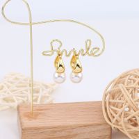 1 Paar Ig-stil Einfacher Stil Runden Überzug Inlay Sterling Silber Perle Weißgold Plattiert Vergoldet Ohrringe main image 4