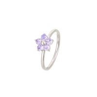 Sweet Simple Style Flower Stainless Steel Plating Inlay Zircon White Gold Plated Gold Plated Rings sku image 21