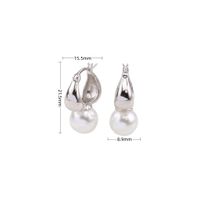 1 Pair Ig Style Simple Style Round Plating Inlay Sterling Silver Pearl White Gold Plated Gold Plated Earrings sku image 1