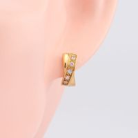 1 Pair Simple Style Circle Plating Inlay Sterling Silver Zircon White Gold Plated Gold Plated Earrings main image 2