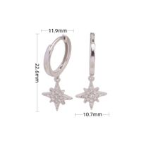 1 Pair Simple Style Shiny Star Plating Inlay Sterling Silver Zircon White Gold Plated Gold Plated Drop Earrings sku image 1
