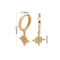 1 Pair Simple Style Shiny Star Plating Inlay Sterling Silver Zircon White Gold Plated Gold Plated Drop Earrings sku image 2
