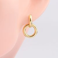 1 Pair Simple Style Circle Plating Sterling Silver White Gold Plated Gold Plated Drop Earrings main image 3