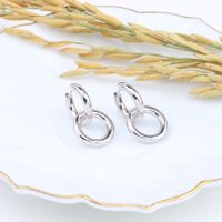 1 Paire Style Simple Cercle Placage Argent Sterling Or Blanc Plaqué Plaqué Or Boucles D'oreilles main image 4