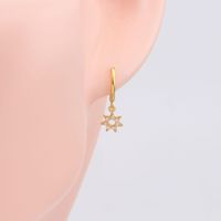 1 Pair Ig Style Simple Style Star Plating Hollow Out Inlay Sterling Silver Zircon White Gold Plated Gold Plated Drop Earrings main image 2