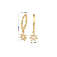 1 Pair Ig Style Simple Style Star Plating Hollow Out Inlay Sterling Silver Zircon White Gold Plated Gold Plated Drop Earrings sku image 2