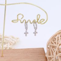 1 Pair Simple Style Cross Plating Sterling Silver White Gold Plated Gold Plated Drop Earrings main image 4