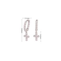 1 Pair Simple Style Cross Plating Sterling Silver White Gold Plated Gold Plated Drop Earrings sku image 1