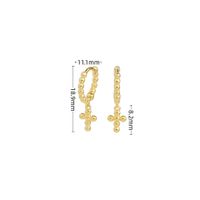 1 Pair Simple Style Cross Plating Sterling Silver White Gold Plated Gold Plated Drop Earrings sku image 2