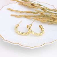 1 Pair Casual Simple Style C Shape Plating Sterling Silver White Gold Plated Gold Plated Ear Studs main image 2