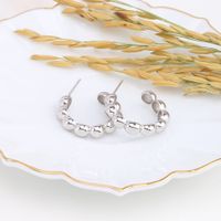 1 Pair Casual Simple Style C Shape Plating Sterling Silver White Gold Plated Gold Plated Ear Studs main image 4