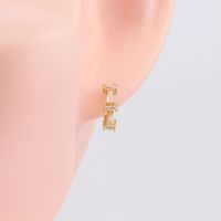 1 Pair Simple Style Trapezoid Plating Inlay Sterling Silver Zircon Earrings main image 4