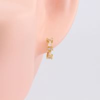 1 Paire Style Simple Trapèze Placage Incruster Argent Sterling Zircon Des Boucles D'oreilles main image 4