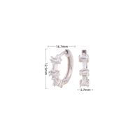 1 Paar Einfacher Stil Trapez Überzug Inlay Sterling Silber Zirkon Ohrringe sku image 1