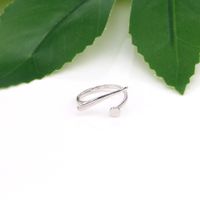 Simple Style Solid Color Sterling Silver Plating Open Rings main image 3