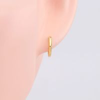1 Pair Simple Style Solid Color Plating Sterling Silver White Gold Plated Gold Plated Earrings main image 2