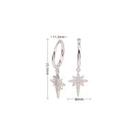 1 Pair Commute Star Plating Inlay Sterling Silver Zircon White Gold Plated Gold Plated Earrings sku image 1