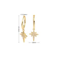 1 Pair Commute Star Plating Inlay Sterling Silver Zircon White Gold Plated Gold Plated Earrings sku image 2
