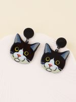 1 Pair Lady Cat Resin Drop Earrings main image 3