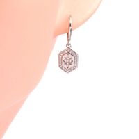 1 Pair Sweet Star Plating Inlay Sterling Silver Zircon Gold Plated Earrings main image 3