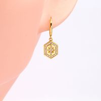 1 Pair Sweet Star Plating Inlay Sterling Silver Zircon Gold Plated Earrings main image 4