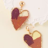 Wholesale Jewelry Lady Heart Shape Resin Drop Earrings main image 1