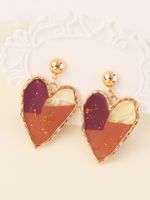 Wholesale Jewelry Lady Heart Shape Resin Drop Earrings main image 2