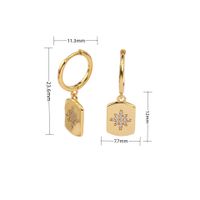 1 Paar Moderner Stil Geometrisch Überzug Inlay Sterling Silber Zirkon Vergoldet Ohrringe sku image 2