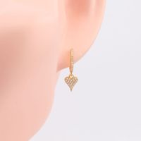1 Pair Sweet Heart Shape Plating Inlay Sterling Silver Zircon Gold Plated Earrings main image 2
