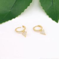 1 Pair Sweet Heart Shape Plating Inlay Sterling Silver Zircon Gold Plated Earrings main image 4