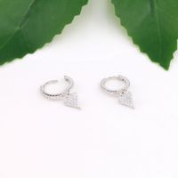 1 Pair Sweet Heart Shape Plating Inlay Sterling Silver Zircon Gold Plated Earrings main image 3