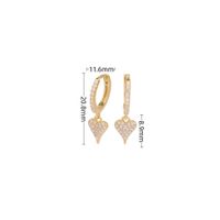 1 Pair Sweet Heart Shape Plating Inlay Sterling Silver Zircon Gold Plated Earrings sku image 2