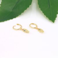 1 Pair Modern Style Leaf Plating Inlay Sterling Silver Zircon Gold Plated Earrings main image 3