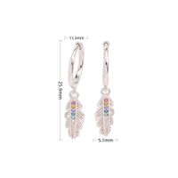 1 Pair Modern Style Leaf Plating Inlay Sterling Silver Zircon Gold Plated Earrings sku image 1