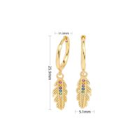 1 Pair Modern Style Leaf Plating Inlay Sterling Silver Zircon Gold Plated Earrings sku image 2