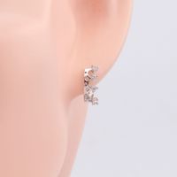 1 Pair Lady Round Plating Inlay Sterling Silver Zircon Gold Plated Earrings main image 2