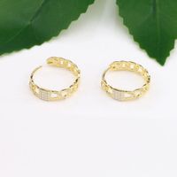 1 Pair Streetwear Round Plating Inlay Sterling Silver Zircon Gold Plated Earrings main image 2