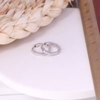 1 Paar Einfacher Stil Geometrisch Überzug Sterling Silber Vergoldet Ohrringe main image 3