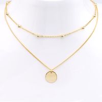 Basic Solid Color Sterling Silver Plating Gold Plated Double Layer Necklaces main image 4