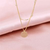 Basic Solid Color Sterling Silver Plating Gold Plated Double Layer Necklaces main image 5