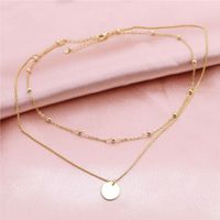 Basic Solid Color Sterling Silver Plating Gold Plated Double Layer Necklaces main image 2