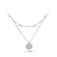 Basic Solid Color Sterling Silver Plating Gold Plated Double Layer Necklaces sku image 1