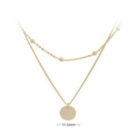 Basic Solid Color Sterling Silver Plating Gold Plated Double Layer Necklaces sku image 2