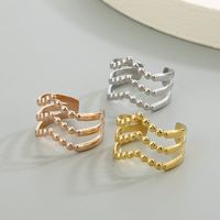 Titanium Steel 18K Gold Plated Simple Style Polishing Solid Color Open Rings main image 9