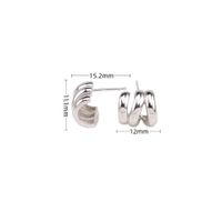 1 Pair Classic Style C Shape Plating Sterling Silver Gold Plated Earrings sku image 1