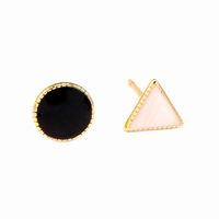1 Pair Simple Style V Shape Round Stoving Varnish Sterling Silver Ear Studs main image 1