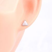 1 Pair Simple Style V Shape Round Stoving Varnish Sterling Silver Ear Studs main image 4