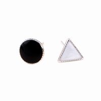 1 Pair Simple Style V Shape Round Stoving Varnish Sterling Silver Ear Studs sku image 1