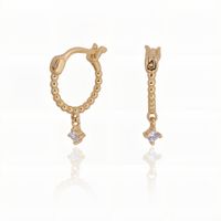 1 Pair Sweet Water Droplets Plating Inlay Sterling Silver Zircon Gold Plated Earrings main image 1